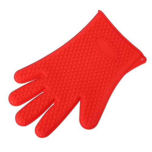 Spülhandschuhe Mit Wash Scrubber Silikonhandschuhe Hitzebeständige Handschuhe Haushaltswärmeisolierung Geeignet for Entfernen von kochendem Wasser und aus der Mikrowelle Für Reinigung, Küche(Red) von KBLDOPN