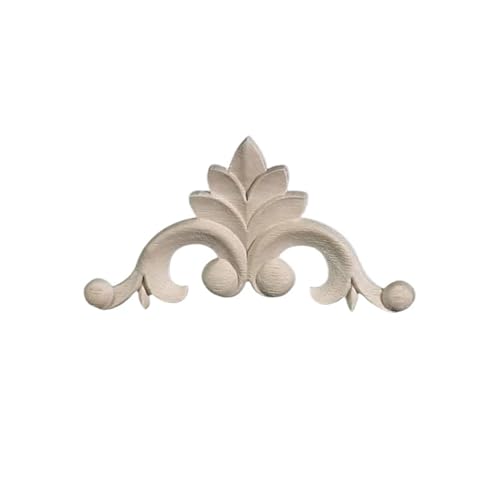 Unbemaltes Holz geschnitzt Aufkleber Ecke Onlay Blumenapplikationen for Möbel Home Dekoration Zubehör Figuren Dekor Blumen Für Tür, Schrank, Wand(E12cmx12cm) von KBLDOPN