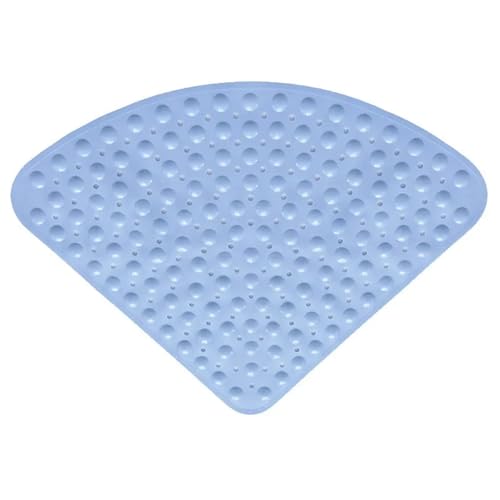 Waschbarer Eck-Duschteppich, Bodenmatte, Toilette, PVC-Duschmatte, fächerförmiger Saugnapf, rutschfestes Polsterkissen Für Badewannen(Color-01,65X65CM) von KBLDOPN