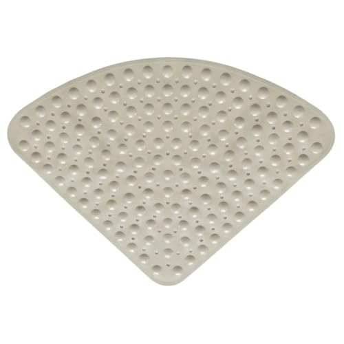 Waschbarer Eck-Duschteppich, Bodenmatte, Toilette, PVC-Duschmatte, fächerförmiger Saugnapf, rutschfestes Polsterkissen Für Badewannen(Color-03,80X80CM) von KBLDOPN
