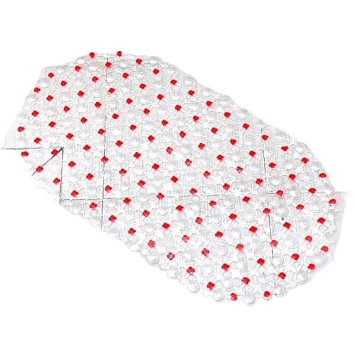 rutschfeste Badematten, weiche, rutschfeste Duschmatte, Massagematte mit Saugnapf, Badematte, Badezimmerzubehör Für Badewannen(Red 1) von KBLDOPN