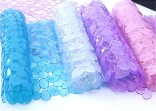rutschfeste Badematten im Kopfsteinpflaster-Stil, Fußmatte, Badezimmermatten for Badezimmer, rutschfeste PVC-Matten, Blau, Grün, Lila, Weiß, 65 x 35 cm Für Badewannen(Random Color) von KBLDOPN
