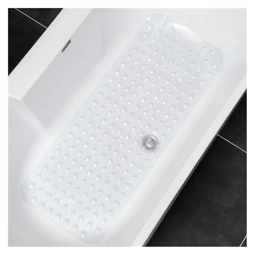 rutschfeste Badewannen-Duschmatte mit Saugnäpfen, maschinenwaschbare Badezimmermatten Abfluss, extra große Badewannenmatte, 100 x 40 cm Für Badewannen(White) von KBLDOPN