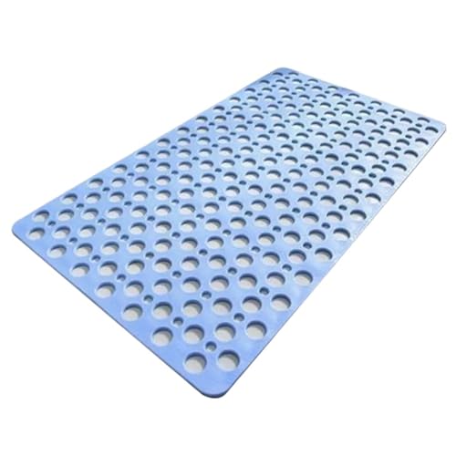 rutschfeste Gummi-Badematte mit Abflusslöchern, maschinenwaschbar, widerstandsfähige Duschmatte for Dusche oder Badewanne Für Badewannen(Blue,70 x 38cm) von KBLDOPN