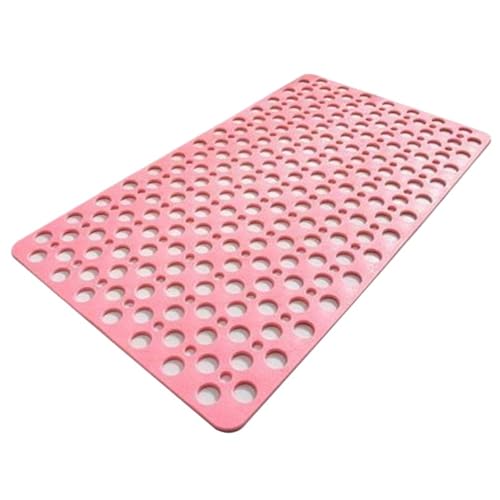 rutschfeste Gummi-Badematte mit Abflusslöchern, maschinenwaschbar, widerstandsfähige Duschmatte for Dusche oder Badewanne Für Badewannen(Pink,75 x 43cm) von KBLDOPN