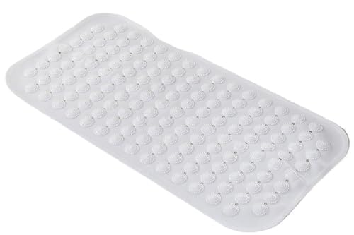 rutschfeste PVC-weiche Massagematte for das Badezimmer, Saugnapf-Duschmatte, rutschfeste Badezimmermatte Für Badewannen(White) von KBLDOPN