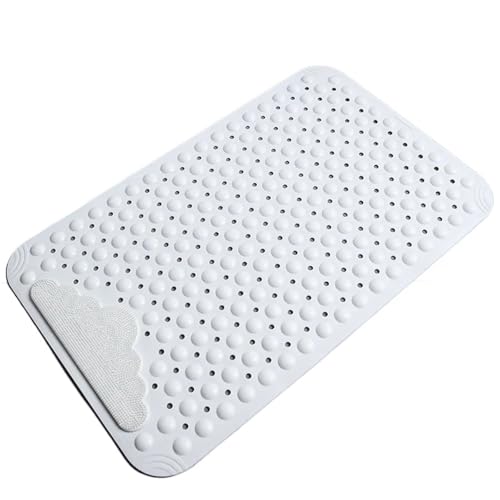 rutschfeste TPE-Badematten, rechteckig, weiche Dusche, Badezimmer, Massagematte, Saugnapf, rutschfeste Badewanne, Teppich, Fußwaschmatte Für Badewannen(White,50x80cm) von KBLDOPN