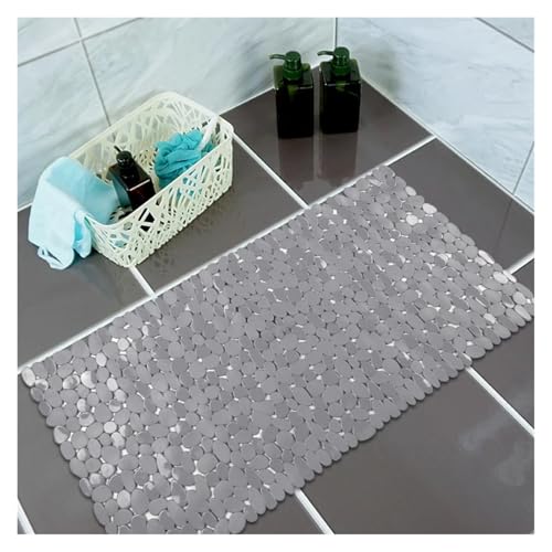 wasserdichte PVC-Badematte, sichere Saugmassagematte, rutschfeste Duschmatte, Badematte for ältere Kinder Für Badewannen(Grey) von KBLDOPN