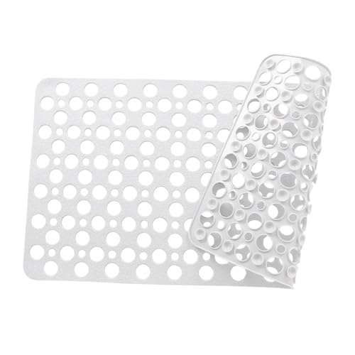 wasserdichte PVC-Badematte, sichere Saugmassagematte, rutschfeste Duschmatte, Badematte for ältere Kinder Für Badewannen(White) von KBLDOPN