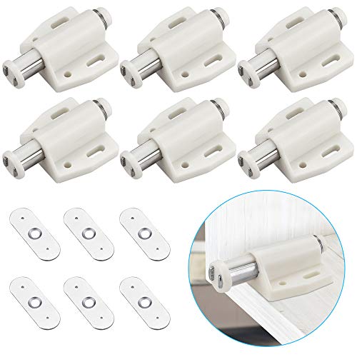 KBNIAN 6 Stück Magnet Drucktüröffner Magnetschnäpper Möbel Federschnäpper Magnetverschluss Push to Open Magnet Druckschnäpper für Schranktüren, Bücherschränken, Schubladen (Beige) von KBNIAN