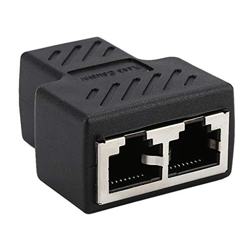 1 x 8P8C 1 auf 2 Buchsen-Adapter, Trennwand, Splitter, Netzwerk-Anschluss, schwarz 1 x 8P8C 1 auf 2 Buchsen-Adapter, Trennwand, Splitter, Netzwerk-Anschluss, schwarz von KBOLAE