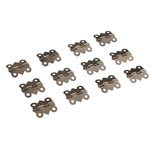 12 Schmuckkästchen Geschenkbox Puppenhaus Tür Fenster Schrank Scharnier Bronze 20 x 17 mm von KBOLAE