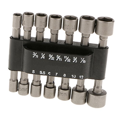 14 x Power-Steckschlüssel-Bohrer, SAE metrischer Steckschlüssel, 1/4 Zoll Sechskantschaft von KBOLAE