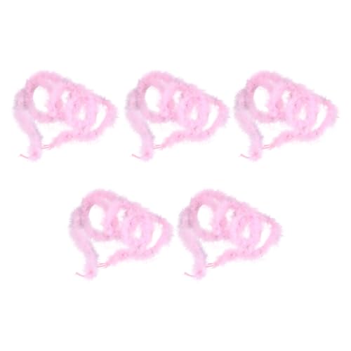 5 Stück 2 m langes buntes Weihnachtsband, Federkleid, Schal, Bekleidung, DIY, Handwerk, Ornament für Dekoration, weiß, rosarot von KBOLAE