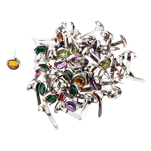 50 Stück sortierte Farben Metall Strass Kopf Brads Papierverschlüsse 7 mm 50 Stück sortierte Farben Metall Strass Kopf Brads Papierverschlüsse 7 mm von KBOLAE