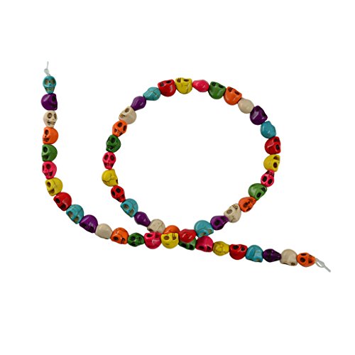 52 Stück bunte Howlith Türkis geschnitzte Totenkopf-Abstandshalter Perlen DIY Schmuck von KBOLAE