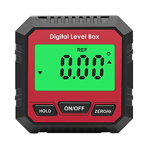 Digitales Niveau-Winkelmessgerät mit Hintergrundbeleuchtung, LCD für Mauerwerk ohne Blasen, Schwarz / Rot von KBOLAE