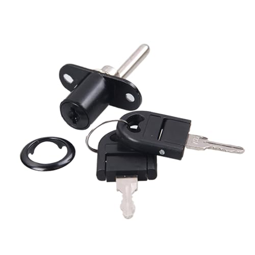 Einfach zu installierendes Schubladenschloss aus Zinklegierung für Büroschränke, lochfreie Installation und einfache Installation, Schreibtisch-Dreifachschloss, schwarz, 19 mm von KBOLAE