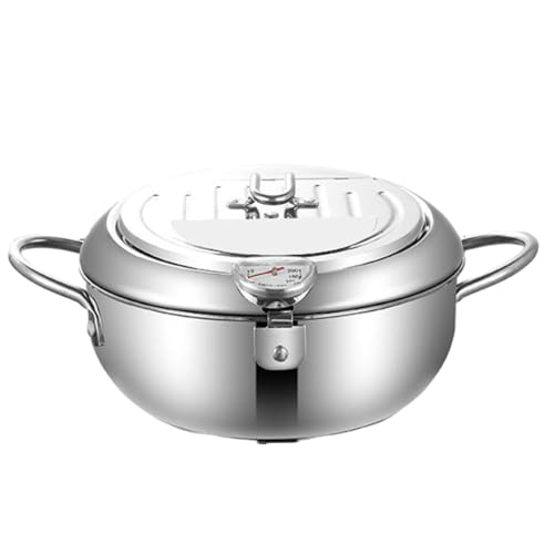 Fritteusentopf aus 304 Edelstahl, Temperaturkontrolle, breite Anwendung, langlebig, mit Filtergestell und Temperaturkontrolle, 20 cm Fritteusentopf aus 304 Edelstahl, Temperaturkontrolle, breite Anwendung, langlebig, mit Filtergestell und Temperaturkontrolle, 20 cm von KBOLAE