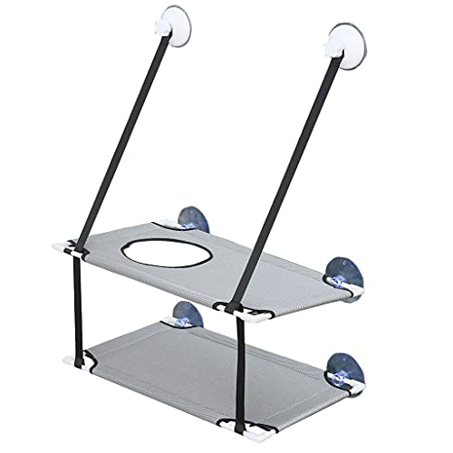 Hängematte für Haustiere, Katzen, Fenstermontage, weich, doppelschichtig, Grau Hängematte für Haustiere, Katzen, Fenstermontage, weich, doppelschichtig, Grau von KBOLAE