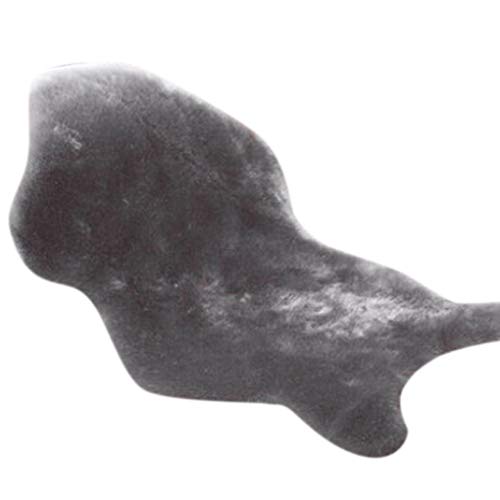 KBOLAE Heimbüro-Dekoration, künstlicher Schafsfell-Teppich, ultraweich, für Stuhl, Sofa, Teppich, warmer, haariger Teppich, Sitzpolster, grau, 60 x 90 cm von KBOLAE