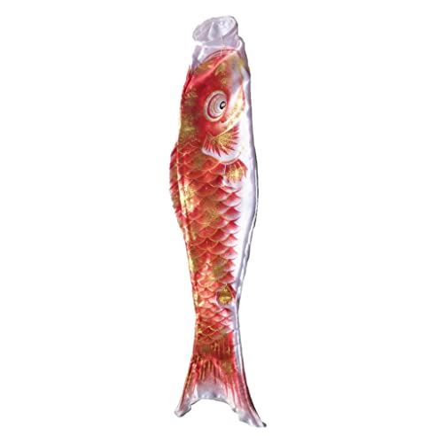 KBOLAE Japanischer Windsack Karpfen Flagge Garten Koi Nobori Segelfisch 50 cm Goldrot von KBOLAE