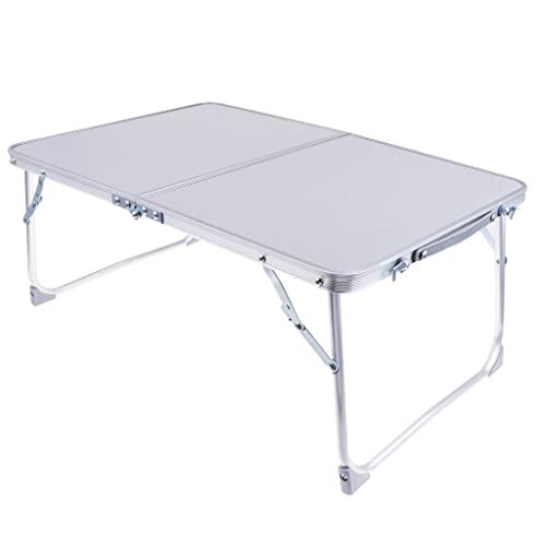 KBOLAE Klappbarer Campingtisch, tragbar, Picknick, Outdoor, Garten, Grill, Esstisch, Schreibtisch, silberfarben von KBOLAE