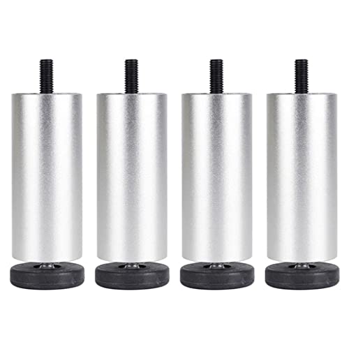 KBOLAE Möbelbeine aus Aluminiumlegierung, für Sofa, Couch, Tisch, Schrank, TV-Ständer, silberfarben, 15 cm, 4 Stück von KBOLAE