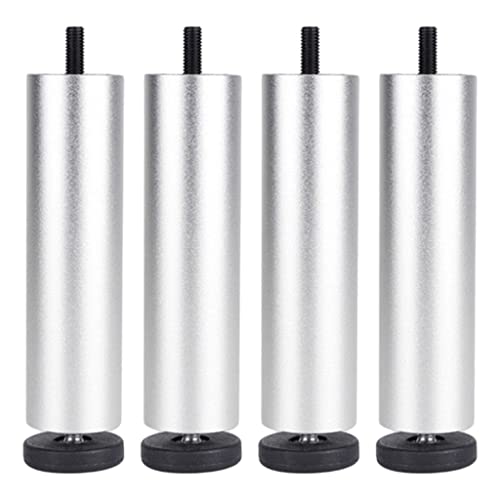 KBOLAE Möbelbeine aus Aluminiumlegierung, für Sofa, Couch, Tisch, Schrank, TV-Ständer, silberfarben, 25 cm, 4 Stück von KBOLAE