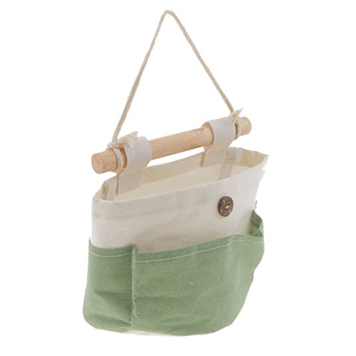 KBOLAE Niedliche Stoff-Aufbewahrungstasche, Mehrzweck-Wand-Hängetasche, Heim-Organizer, Grün von KBOLAE