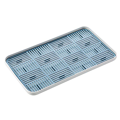 KBOLAE Seitenabtropffläche für die Küchenspüle, Kaffeetablett, mehrere Szenen, Regal, Organizer, Blau, Größe L von KBOLAE