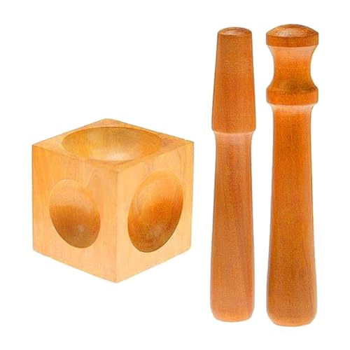 Quadratischer Holzklotz und Stanzer-Set stabil für weiche Metalle DIY konkav von KBOLAE