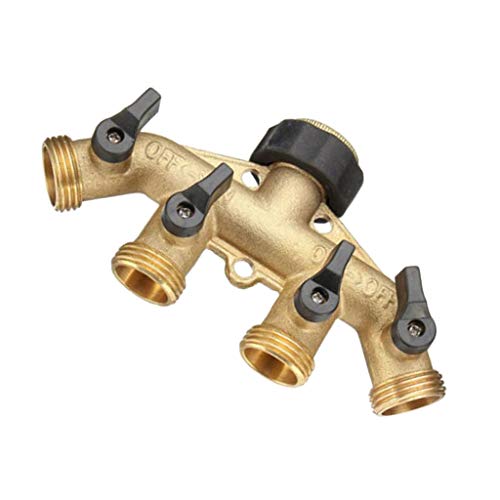 Robuster 4-Wege-Messing-Schlauch-Verteiler, Ventil, robuster Gartenschlauchverbinder Robuster 4-Wege-Messing-Schlauch-Verteiler, Ventil, robuster Gartenschlauchverbinder von KBOLAE