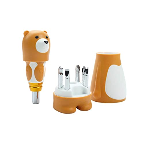Schraubendreher-Bit-Set, abnehmbar, Cartoon-Design, weicher Griff, Schlitzwerkzeug für Kinderspielzeug von KBOLAE
