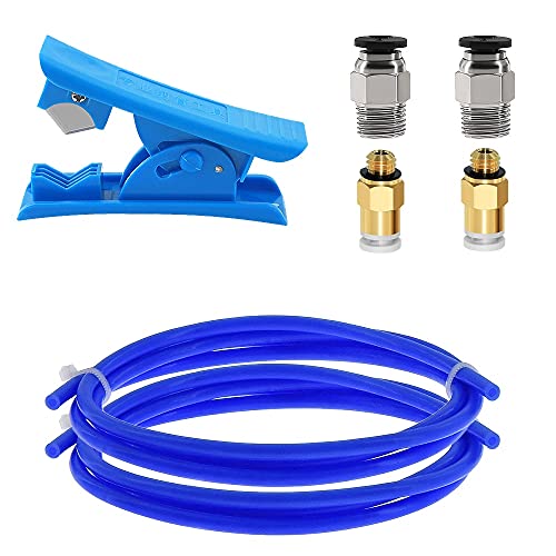 KBREE 3D-Drucker Verbesserter Langstrecken-Remote-Metall-MK8-Extruder + Nivellierfeder + PETG-Rohr + MK8-Silikonhüllen-Kit for Ender 3 V2 CR10 (Color : 2M Blue Set) von KBREE