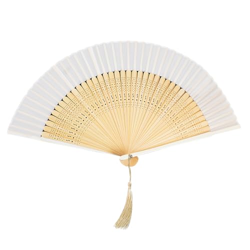 KBRPEY Fächer Faltbarer für Damen Handfächer Eleganter Weißer Handfächer Hölzernes Chinesischer Retrostil Geeignet für Sommer Kühlung Home Dekoration Tanz Performance KBRPEY Fächer Faltbarer für Damen Handfächer Eleganter Weißer Handfächer Hölzernes Chinesischer Retrostil Geeignet für Sommer Kühlung Home Dekoration Tanz Performance von KBRPEY