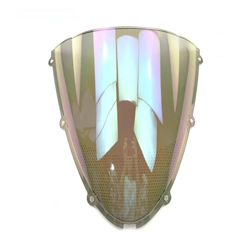 KBXBEZDZW Moto Windschutzscheibe Für Ninja ZX6R 636 2005 2006 2007 2008 05 06 07 08 Für ZX10R 2006 2007 06 07 Windschutzscheibe Windschutz Double Bubble Motorrad Deflektor Spoiler(Light Iridium) von KBXBEZDZW