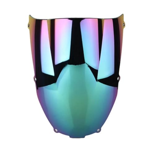 KBXBEZDZW Moto Windschutzscheibe Für Ninja ZX6R ZX-6R 2000 2001 2002 Motorrad Bildschirm Double Bubble Windschutzscheibe Deflektor Schutz Windschutzscheibe Motorrad Deflektor Spoiler(Iridium) von KBXBEZDZW