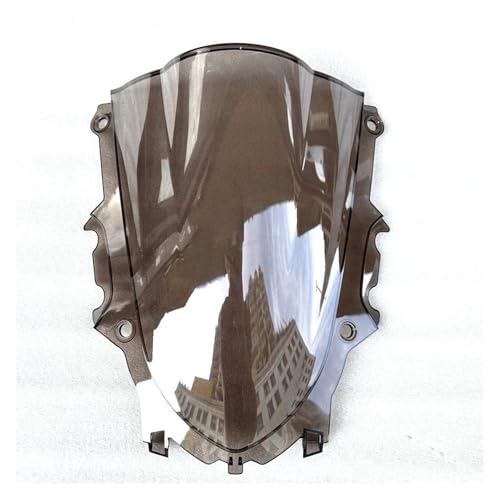 KBXBEZDZW Moto Windschutzscheibe Für YZF R25 R3 2019 2020 2021 2022 2023 2024 Motorrad Bildschirm Windschutzscheibe Windschutz Double Bubble Motorrad Deflektor Spoiler(Smoke) von KBXBEZDZW