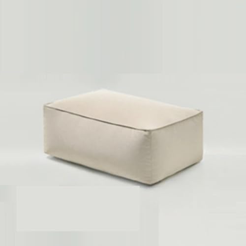 Ersatzbezug for Sitzsack-Sofa for 49,2-Zoll-Sessel – Kunstleder, Mehrfarbig, befüllbar mit EPS-Perlen (ohne Füllung)​​(Beige Footstool) von KBZSlyn