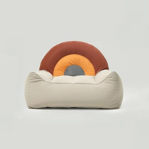 Ersatzbezug for Sitzsack-Sofa for 49,2-Zoll-Sessel – Kunstleder, Mehrfarbig, befüllbar mit EPS-Perlen (ohne Füllung)​​(Beige31.5inch) von KBZSlyn