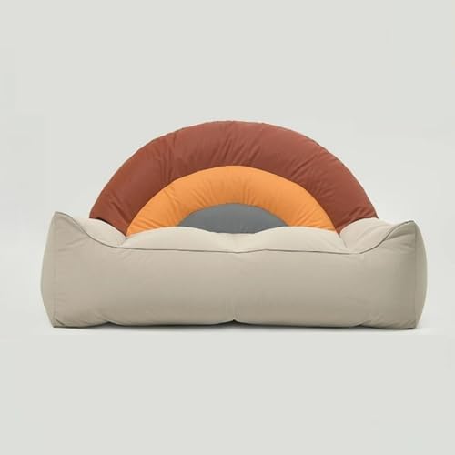 Ersatzbezug for Sitzsack-Sofa for 49,2-Zoll-Sessel – Kunstleder, Mehrfarbig, befüllbar mit EPS-Perlen (ohne Füllung)​​(Beige49.2inch) von KBZSlyn