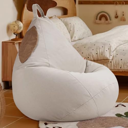 KBZSlyn Bean Bag Chair Soft Pure Cotton Children(No Filler) Beanbags Bean Bag Cover Teardrop Bean Bag Chair Trendy Kids Chair Small Bean Bag for Kids Adults Teens(White) von KBZSlyn