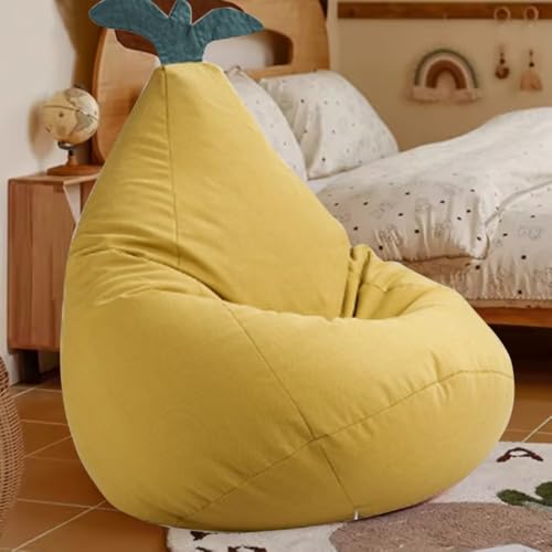 KBZSlyn Bean Bag Chair Soft Pure Cotton Children(No Filler) Beanbags Bean Bag Cover Teardrop Bean Bag Chair Trendy Kids Chair Small Bean Bag for Kids Adults Teens(Yellow) von KBZSlyn