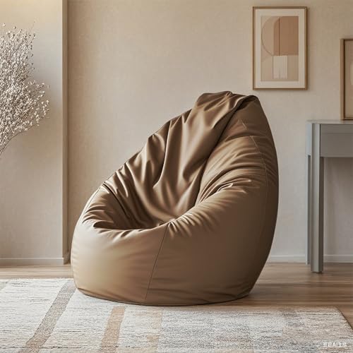 KBZSlyn Bean Bag Cover Beanbag Sofa (No Filler) Lounge Chair PU Leather Empty Lazy Sofa Dorm Room Pouf Comfy for Adults Bean Bag Chair Cover for Living Room, Bedroom(Gray) von KBZSlyn