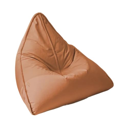KBZSlyn Bean Bag Cover Only Beanbag Chair (No Filler) Comfy Faux Leather Triangular Bean Bag Lounge Chair Without Filling for Adults Empty Lazy Sofa for Living Room, Bedroom(Coffee) von KBZSlyn