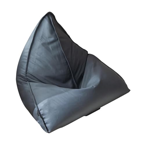 KBZSlyn Bean Bag Cover Only Beanbag Chair (No Filler) Comfy Faux Leather Triangular Bean Bag Lounge Chair Without Filling for Adults Empty Lazy Sofa for Living Room, Bedroom(Gray) von KBZSlyn