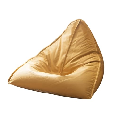 KBZSlyn Bean Bag Cover Only Beanbag Chair (No Filler) Comfy Faux Leather Triangular Bean Bag Lounge Chair Without Filling for Adults Empty Lazy Sofa for Living Room, Bedroom(Yellow) von KBZSlyn