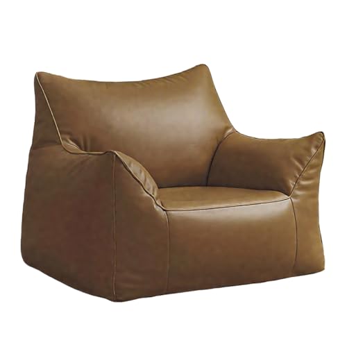 KBZSlyn Bean Bag Cover PU Leather Beanbag Sofa (No Filler) Lounge Chair for Bedroom Dorm Room Pouf Comfy Bean Bag Chair Cover for Adults Empty Lazy Sofa for Living Room(Khaki) von KBZSlyn