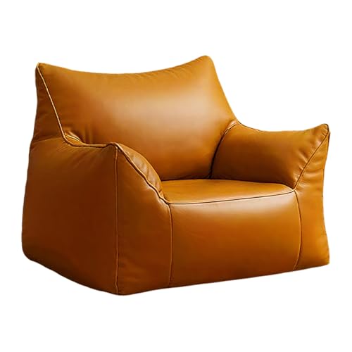 KBZSlyn Bean Bag Cover PU Leather Beanbag Sofa (No Filler) Lounge Chair for Bedroom Dorm Room Pouf Comfy Bean Bag Chair Cover for Adults Empty Lazy Sofa for Living Room(Yellow) von KBZSlyn